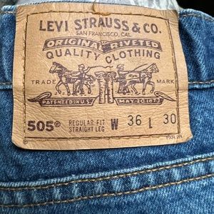 Vintage 1990s Orange Tag Levi 505 Jeans 36x30